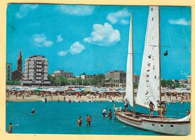 POSTCARD VG ITALY - RIMINI - Piazza Tripoli from the sea - 10 x 15 - 1970