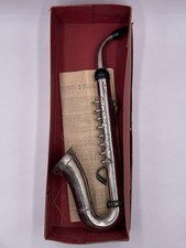 Antique Vtg Czechoslovakia Blow Accordion Sax Tin Toy Instrument 1920s to 1930s