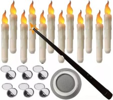 12PCS Floating Candle With Wand Remote Magica...