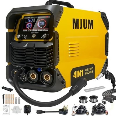 160A 4-in-1 AI Welding Machine: Dual Voltage 110V/220V Gas MIG/Flux Core/Lift
