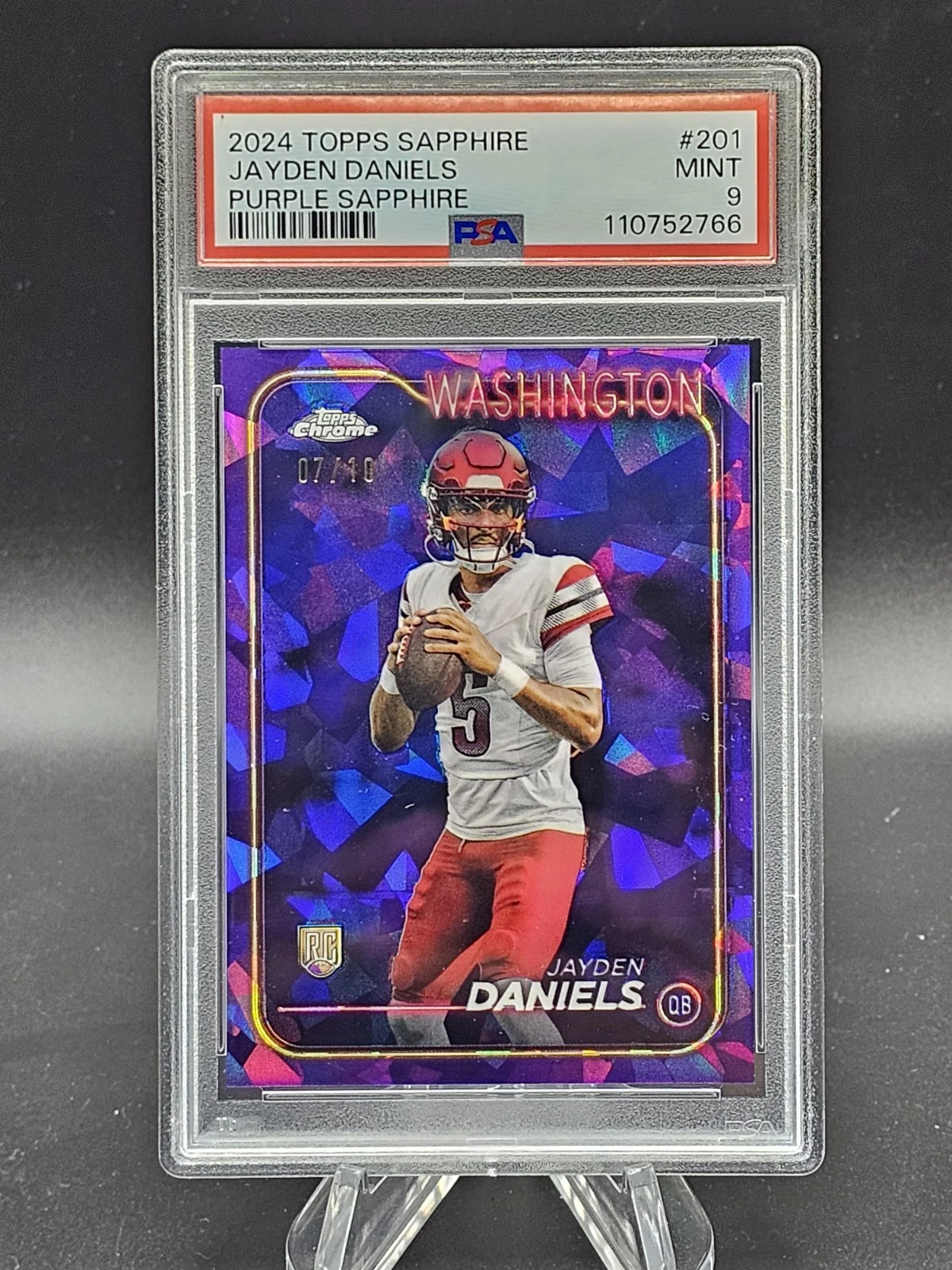 Jayden Daniels Topps Chrome Sapphire #201 Purple Sapphire