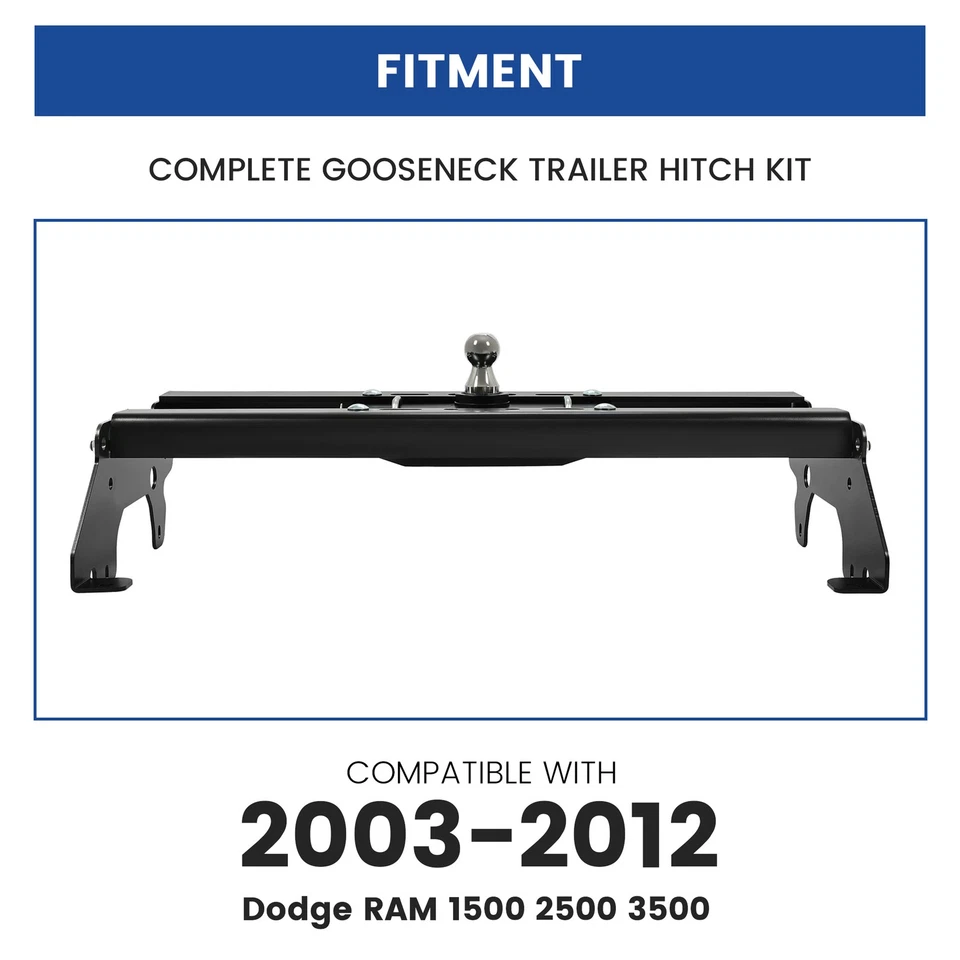 Underbed Gooseneck Trailer Hitch W/Ball For Dodge Ram 1500 2500 3500HD 2003-2012 Foto 3 de 4