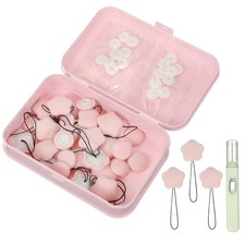 16 Pcs Duvet Cover Pins Clips to Hold Comforter Inside, Light Pink Star