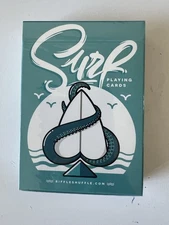 FREE SHIPPING Riffle Shuffle Surf V1 Playing Cards Blue Poker Deck. Cardistry