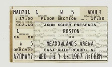 Boston the band 7/1/87 E Rutherford NJ Meadowlands Arena Rare Ticket Stub