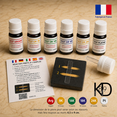 KD89 Säure-Testkit 9K 14K 18K 24K Silber Platin Schmuck Touchstone Set