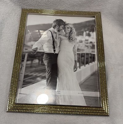 Arte De Casa 11x14 3 Row Rhinestone Picture Frame Wedding Bling Bridal NIB