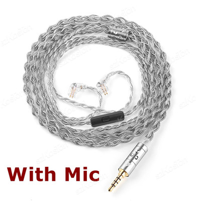 QKZ T7 3.5Mm Plug Iem Cable 4-Strand 2Pin 0.75Mm Upgrade Hifi Earphone Cable Rep