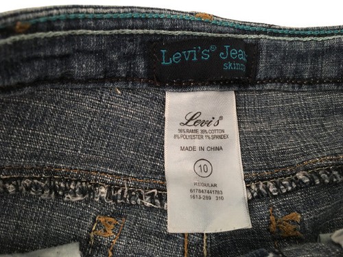 Levi's Girl's Medium Blue Wash Skinny Adjustable Waist Denim Jeans Size 10 Reg - Picture 9 of 9
