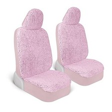 Plush Sherpa Fleece Pink Seat Cover for Cars with Soft 2 Pack Pink Fleece