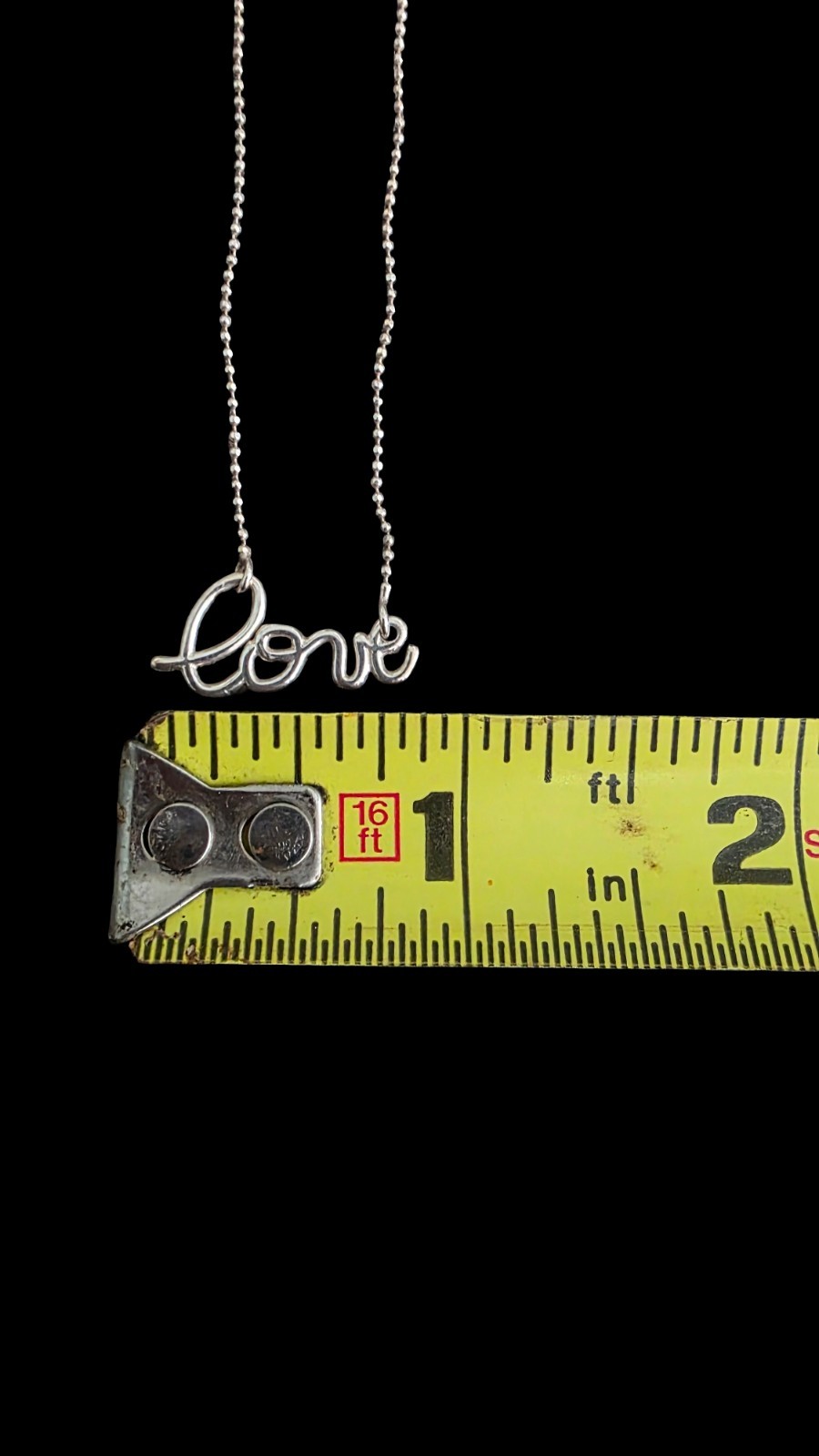 Large "LOVE" Cursive Script Sterling Silver Neckl… - image 7