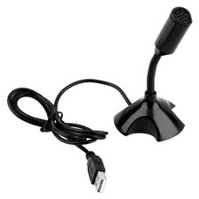 Black USB Mini Desktop Speech Microphone Stand for PC Laptop Computer Notebook