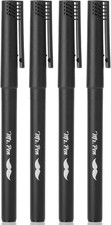 Black Fineliner Pens, 4 Pack, 0.5mm Fine Point Pens,Marker Pen for Transparent S