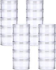 4 Set 5-Layer Jewelry Bead Containers Small Clear Plastic Sample Jar