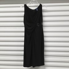 Chaps By Ralph Lauren Dress Womens Small Black Stretch Sleeveless Sequin