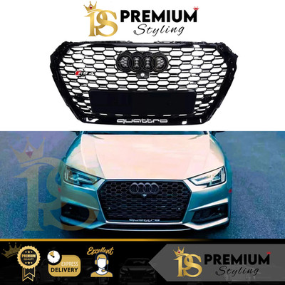 Audi RS4 Style A4 S4 B9 Front Hauptgrill Glanz Schwarz Waben Gitter Grill 16-19