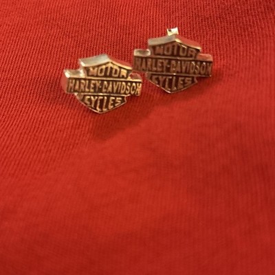 Harley-Davidson Women's 10mm Logo Stud Earrings 970 Sterling Silver 