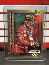 2025 Topps Chrome F1 Formula 1 Carlos Sainz Gold Refractor #/50 Ferrari #112