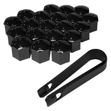 Black Lug Nut Covers 20PCS Hexagonal Rust-Proof Wheel Nut Caps with 17MM