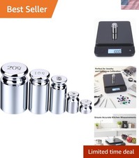 Steel Chrome Calibration Weights Set - 5PCs for Jewelry & Kitchen Use
