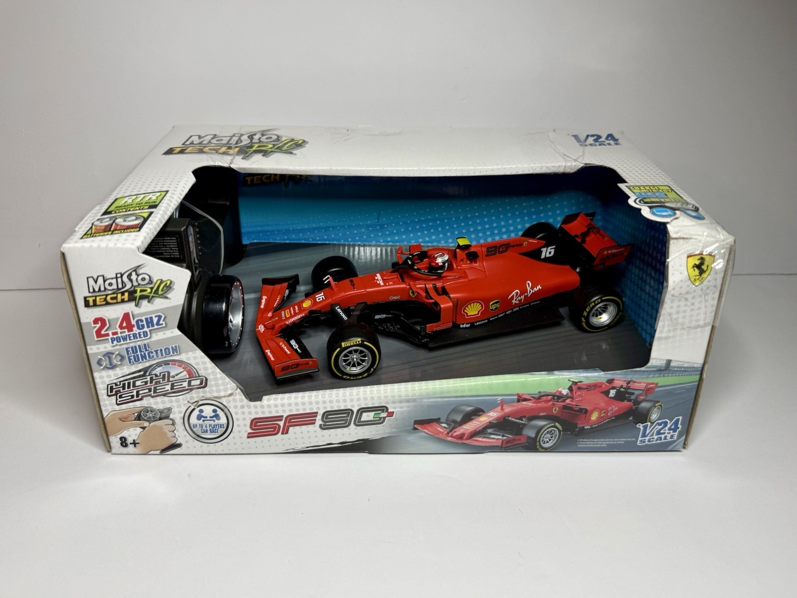 Maisto Tech R/C 1:24 Scale Racing Red Ferrari SF90 - 2.4GHz 