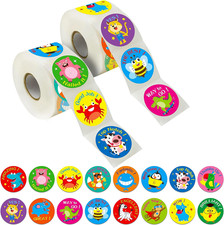 600 Incentive Stickers Adorable round Animal Encouraging Stickers Teacher Reward