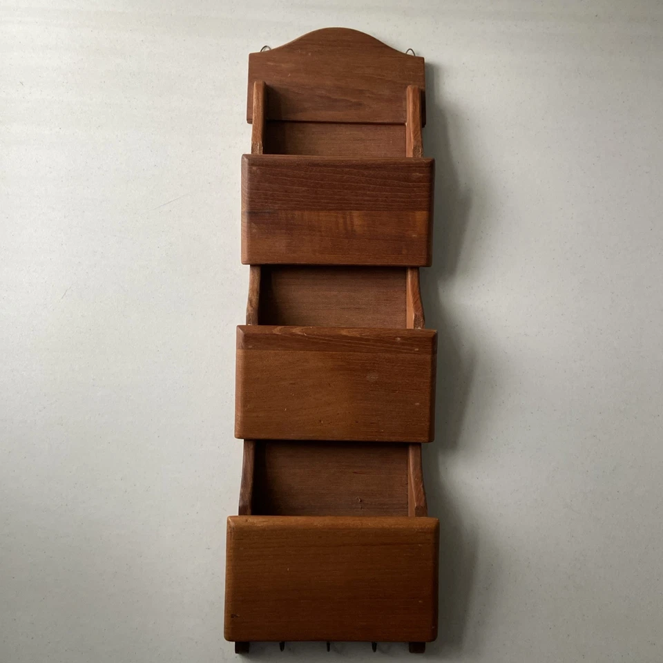 Ganchos organizadores de letras GoodWood vintage para colgar en la pared teca mediados de siglo MCM Boho Foto 3 de 4