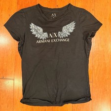 Armani Exchange A X Sequin Wing Graphic T-Shirt Black Size M
