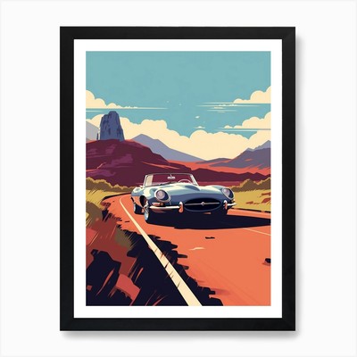 A Jaguar E Type In The The Great Al Framed Wall Art Poster Canvas Print Picture