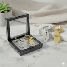 Personalised Stainless Steel Keychain Custom Name Couple Love Key Rings With Box
