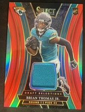 2024 Select🔥Draft Selections Patch Brian Thomas Jr🔥DSM-BTJ Red Prizm. RC