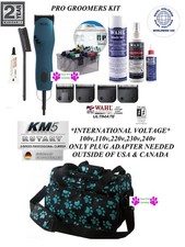 Wahl KM5 GROOMER STUDENT KIT CLIPPER 4 BLADES,8 Stainless Steel COMB SET,CASE B