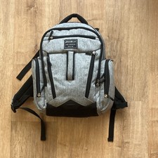 Eddie Bauer First Adventure Gray Backpack Diaper Bag w/ Inner Pockets