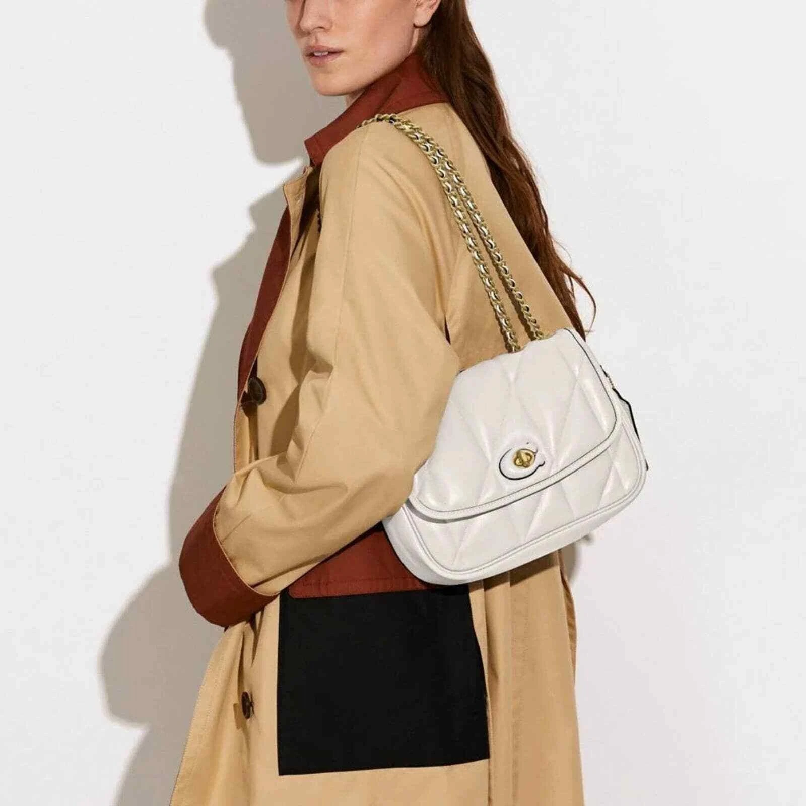 NUOVO COACH cuscino Madison borsa a tracolla cuscino trapuntata borsa GESSO MED set OPZIONI