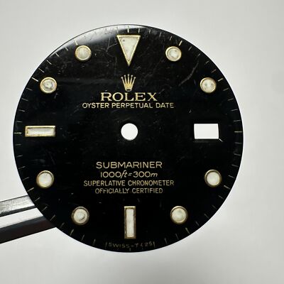 Rolex Submariner Black Tropical Dial Repaired Back Yellow Gold 16613 16618 16803