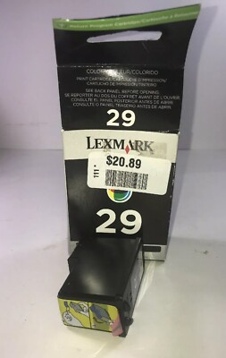 Lexmark 29 Color Unsealed Cartridge Out Of Box Tape Intact Over Inkwell