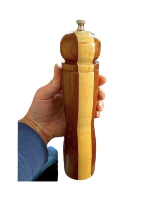 Hand Crafted Turned Wood 10  Pepper Mill Quality Spice Grinder Carson Wiedeman