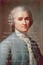inspirational quote poster JEAN-JACQUES ROUSSEAU french philosopher 20x30 
