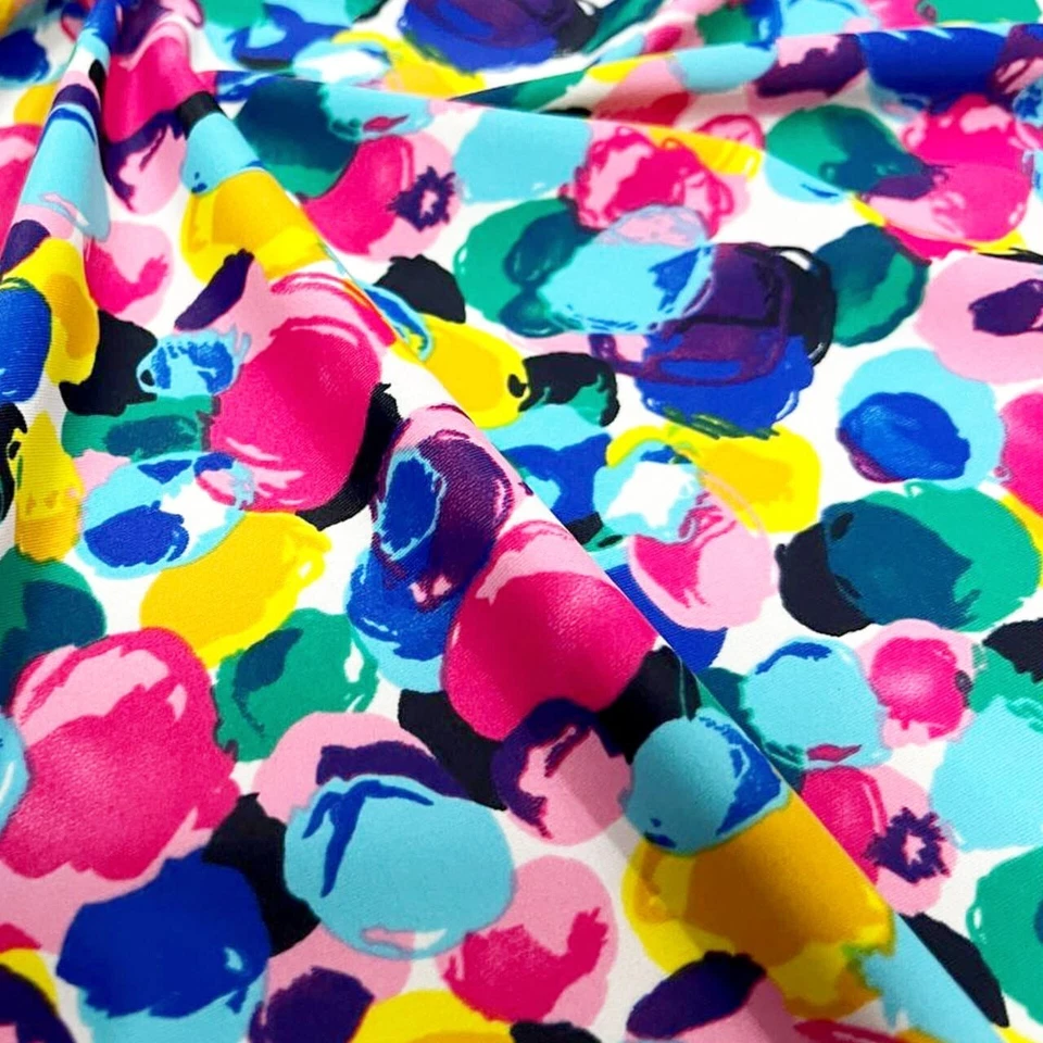 Printed Fabric Splatter Polka Dots Print 4 Way Stretch Swimsuit Spandex By Yard - Image 4 of 4