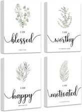 Drsoum Inspirational Framed Wall Art,Boho Botanical Plant Wall Decor,