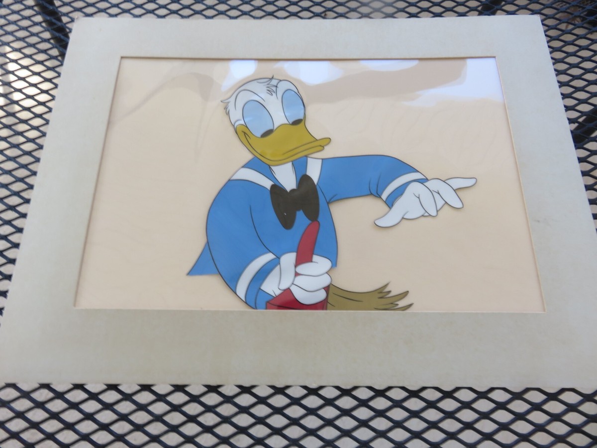 VTG Donald Duck ORIGINAL Handpainted Celluloid Drawing Walt VTG Donald Duck ORIGINAL Handpainted Celluloid Drawing Walt