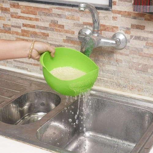 Plastic Colander, Fruit Basket, Pasta / Vegetable Strainer, Washing Bowl (Green) - 第 3/4 張圖片