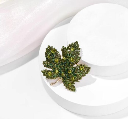 1/2/3/4PCS Crystal Maple Leaf Brooch Pin Women Clothing Collar Corsage Jewelry - Picture 13 of 34