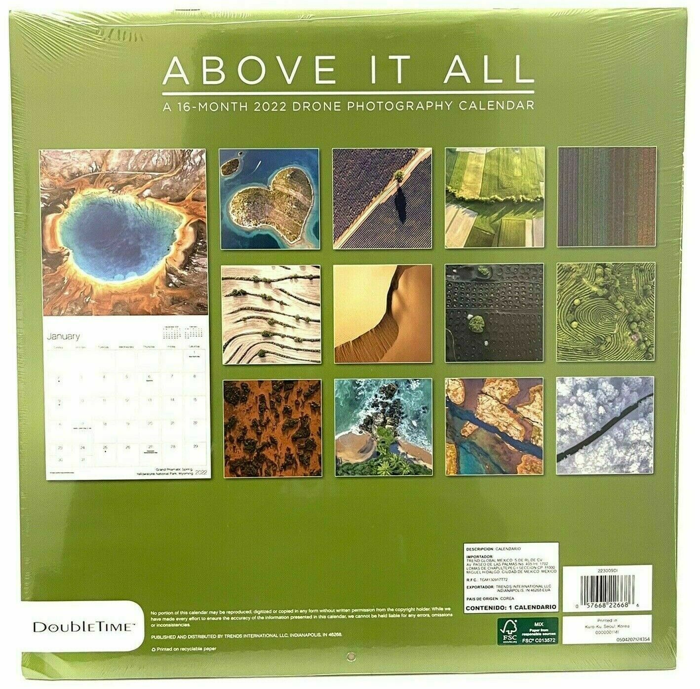 Above It All" 2022 16-month wall calendar-Double Time 12" X 24" | eBay