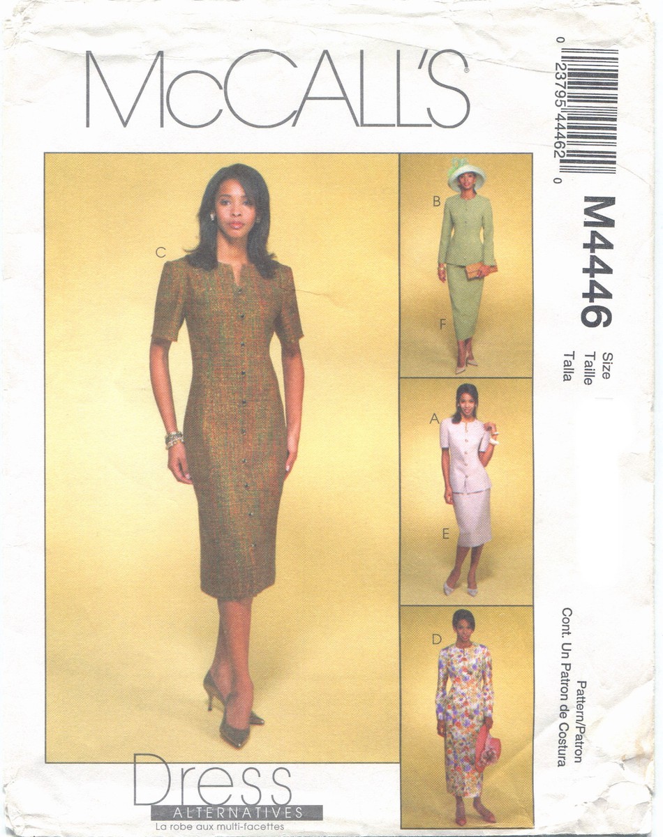 McCalls M4446 Misses Jacket Dress Skirt Sewing Pattern Uncut Size 12-18