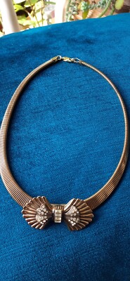 SCHICKE ART DECO VINTAGE DESIGNER  COLLIER KETTE VON ERMANI BULATTI 