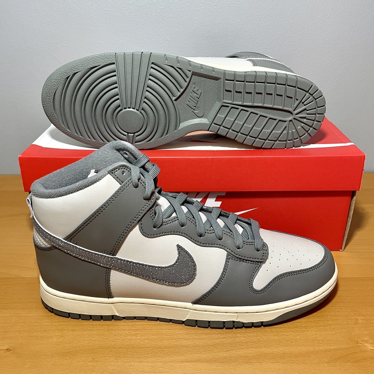 Nike Dunk High SE Vntg Sz 12 DS Light Bone Tumbled Grey 2022