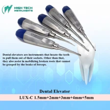 5Pc Dental Surgical Elevator Root Extraction Teeth Luxating LUX-CRV (1.5mm-5mm)