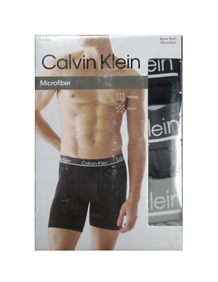 Calvin Klein Men's Black-Dark Gray-Gray Microfiber Boxer Briefs