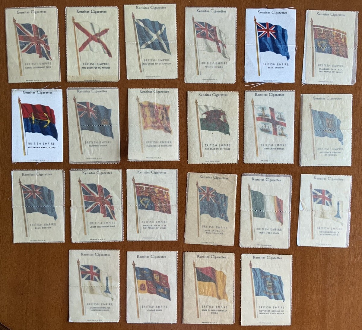 WIX KENSITAS SILK CIGARETTE CARDS BRITISH EMPIRE FLAGS x 43 FROM